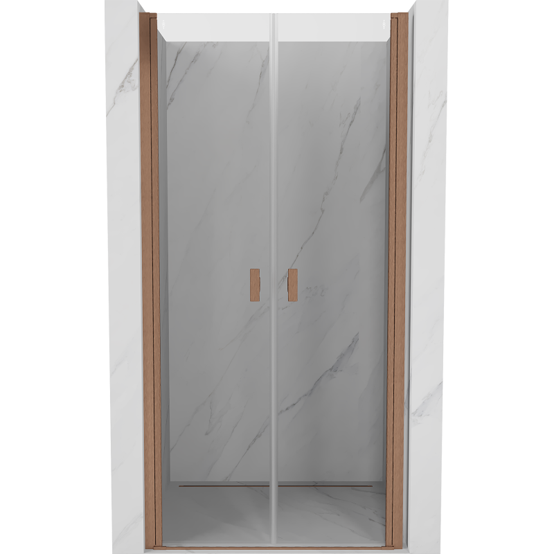 Mexen Mist Duschdrehtür 100 cm, transparent, gebürstetes Kupfer - 8A7-100-000-65-00