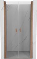 Mexen Mist Duschdrehtür 110 cm, transparent, gebürstetes Kupfer - 8A7-110-000-65-00