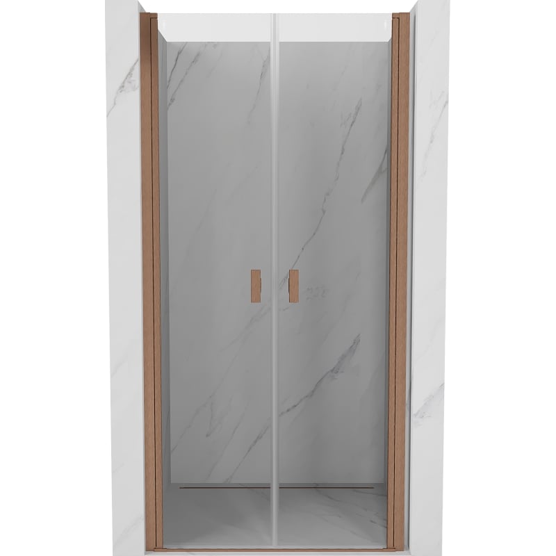 Mexen Mist hinged dušinurk 120 cm, läbipaistev, harjatud vask - 8A7-120-000-65-00