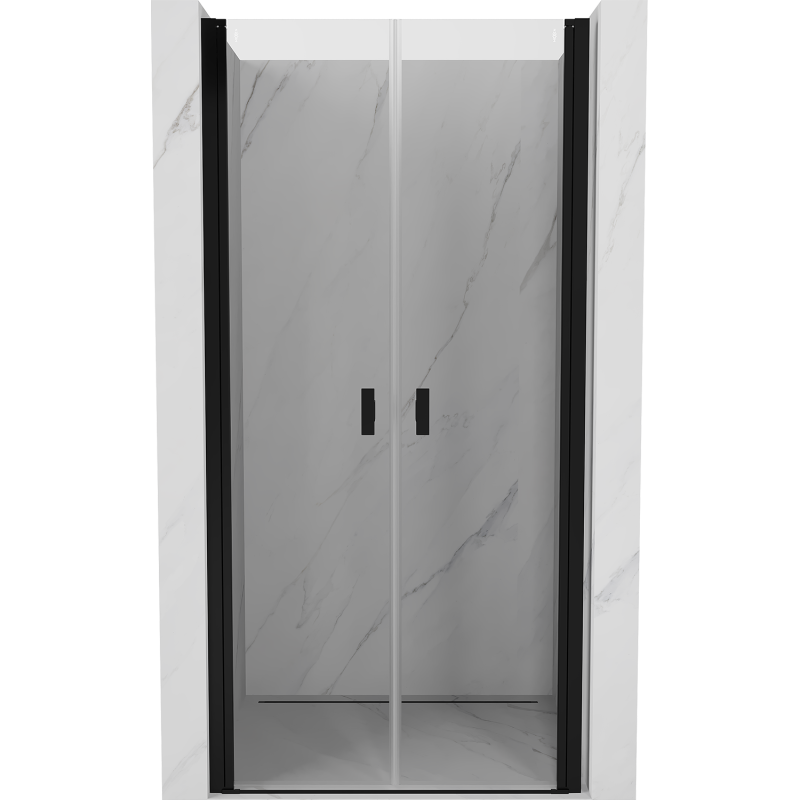 Mexen Mist porta de duche articulada 75 cm, transparente, preta - 8A7-075-000-70-00