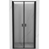 Mexen Mist 75 cm Swing Shower Door, Black Frame, Black - 8A7-075-000-70-70