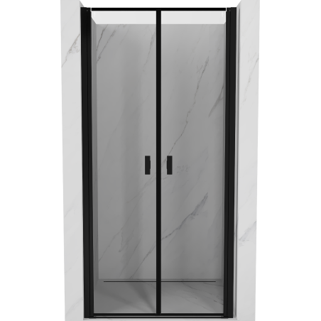 Mexen Mist Duschpendeltür 85 cm, schwarzer Rahmen, schwarz - 8A7-085-000-70-70