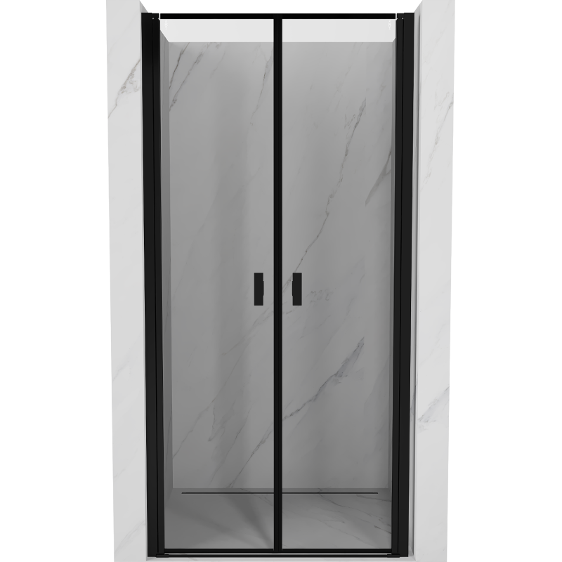 Mexen Mist 120 cm hinged shower door, black frame, black - 8A7-120-000-70-70