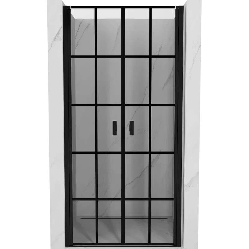 Mexen Mist porte de douche pivotante 75 cm, grille noire, noir - 8A7-075-000-70-77