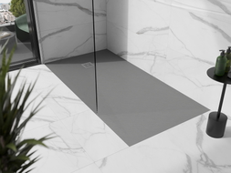 Mexen Stone+ 160 x 80 cm ristkülikukujuline komposiitdušialus, hall-betoon - 44618016