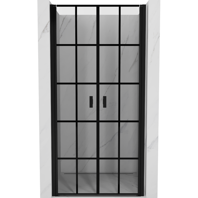 Mexen Mist Duschdrehtür 85 cm, schwarzes Gitter, schwarz - 8A7-085-000-70-77