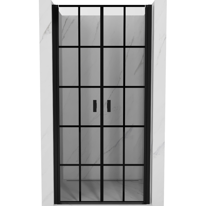 Mexen Mist Okretna tuš vrata 90 cm, crna rešetka, crna - 8A7-090-000-70-77