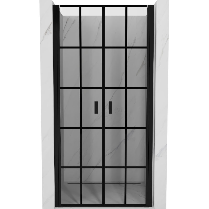 Mexen Mist Duschdrehtür 95 cm, schwarzes Gitter, schwarz - 8A7-095-000-70-77