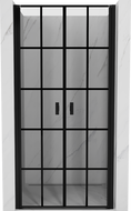 Mexen Mist Dusch-Tür, schwenkbar, 110 cm, schwarzes Gitter, schwarz - 8A7-110-000-70-77
