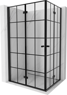 Mexen Mist-F Duo kokoontaitettava suihkukoppi vasen 110 x 80 cm, musta ruudukko, musta - 8A6-110L-080P-70-77
