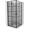 Mexen Mist-F Duo Duschkabine faltbar 85 x 85 cm, schwarzes Gitter, schwarz - 8A6-085L-085P-70-77