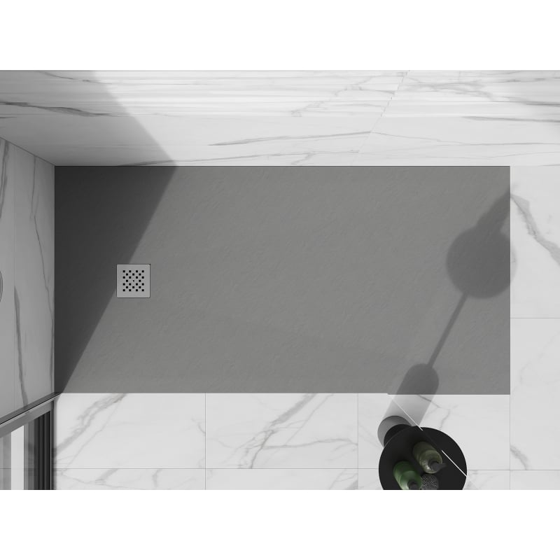 Mexen Stone+ ristkülikukujuline komposiitdušialus 200 x 80 cm, hall-betoon - 44618020