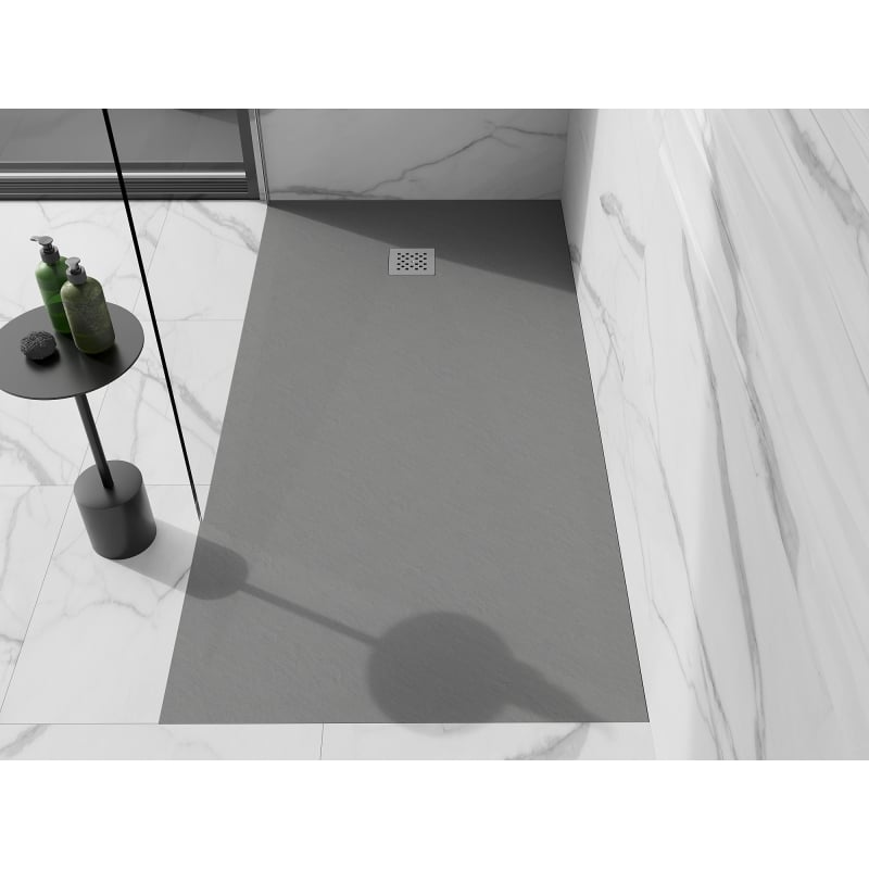 Mexen Stone+ ristkülikukujuline komposiitdušialus 200 x 80 cm, hall-betoon - 44618020