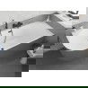 Mexen Silo freistehende Eckwanne rechts geriffelt 170 x 80 cm, weiß/grau, Überlauf schwarz - 52891708062P-70