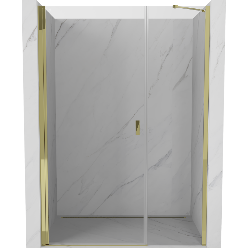 Mexen Mist-B 95 cm Hinged Shower Door, Transparent, Gold - 8A2-095-001-50-00