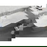 Mexen Silo freistehende Eckbadewanne rechts geriffelt 170 x 80 cm, weiß/grau, Überlauf gebürstetes Nickel - 52891708062P-97