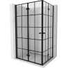 Mexen Mist-F Duo Foldable Shower Enclosure Left 110 x 85 cm, Black Grid, Black - 8A6-110L-085P-70-77