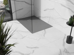 Mexen Stone+ composite rectangular shower tray 100 x 90 cm, gray-concrete - 44619010