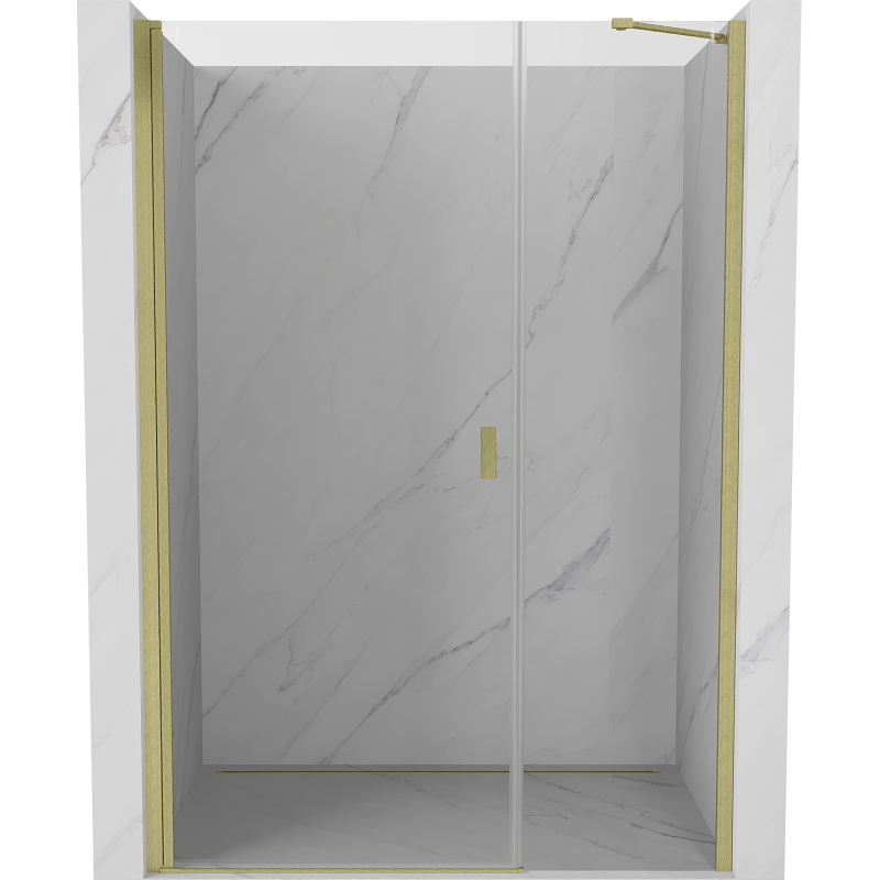 Mexen Mist-B portas de duche de abrir 115 cm, transparente, dourado escovado - 8A2-115-001-55-00