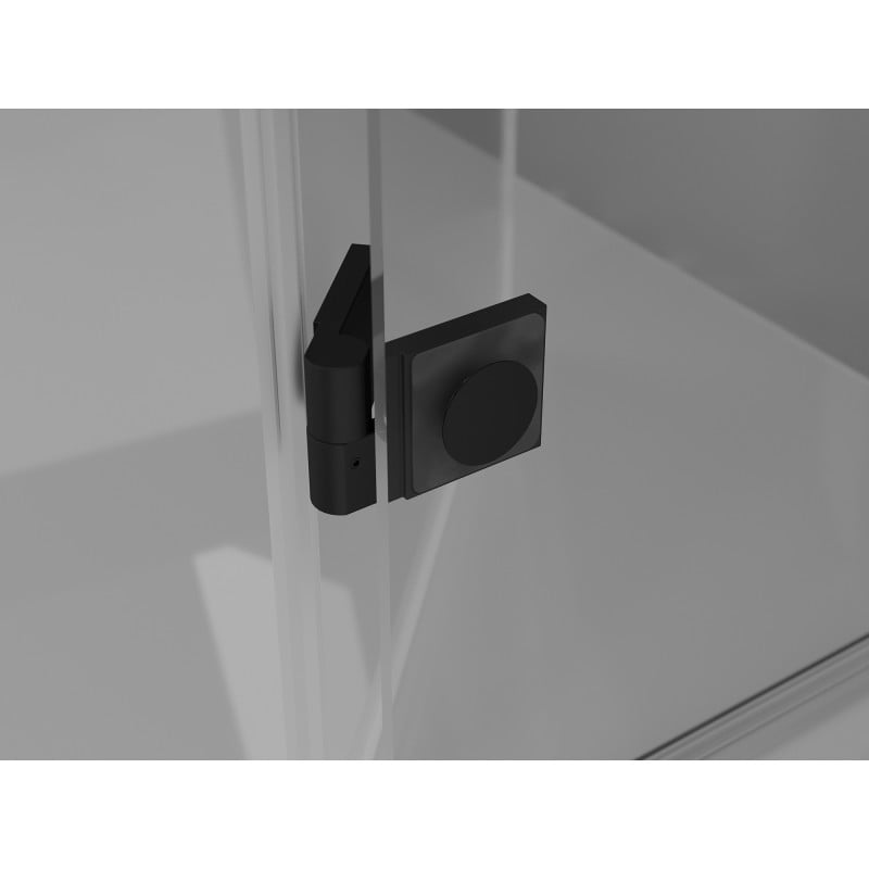 Mexen Mist-F Duo Folding Shower Enclosure Right 85 x 100 cm, Black Grid, Black - 8A6-085L-100P-70-77