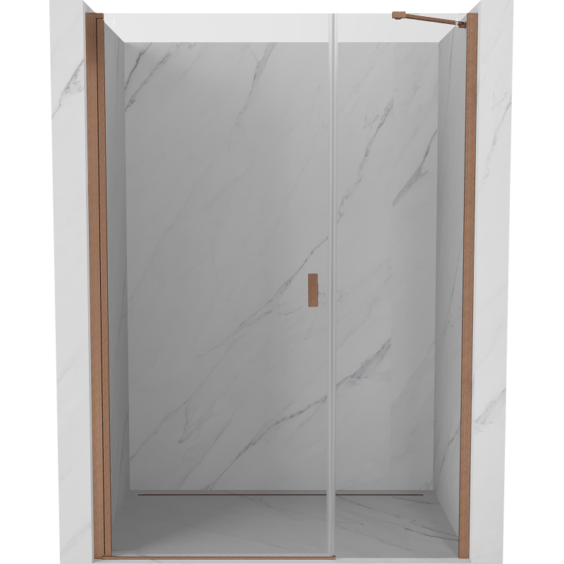 Mexen Mist-B puertas de ducha abatibles 100 cm, transparente, cobre cepillado - 8A2-100-001-65-00