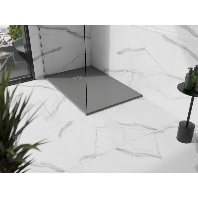 Mexen Stone+ composite rectangular shower tray 130 x 90 cm, gray-concrete - 44619013