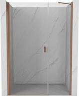 Mexen Mist-B douchedeur scharnierend 115 cm, transparant, geborsteld koper - 8A2-115-001-65-00