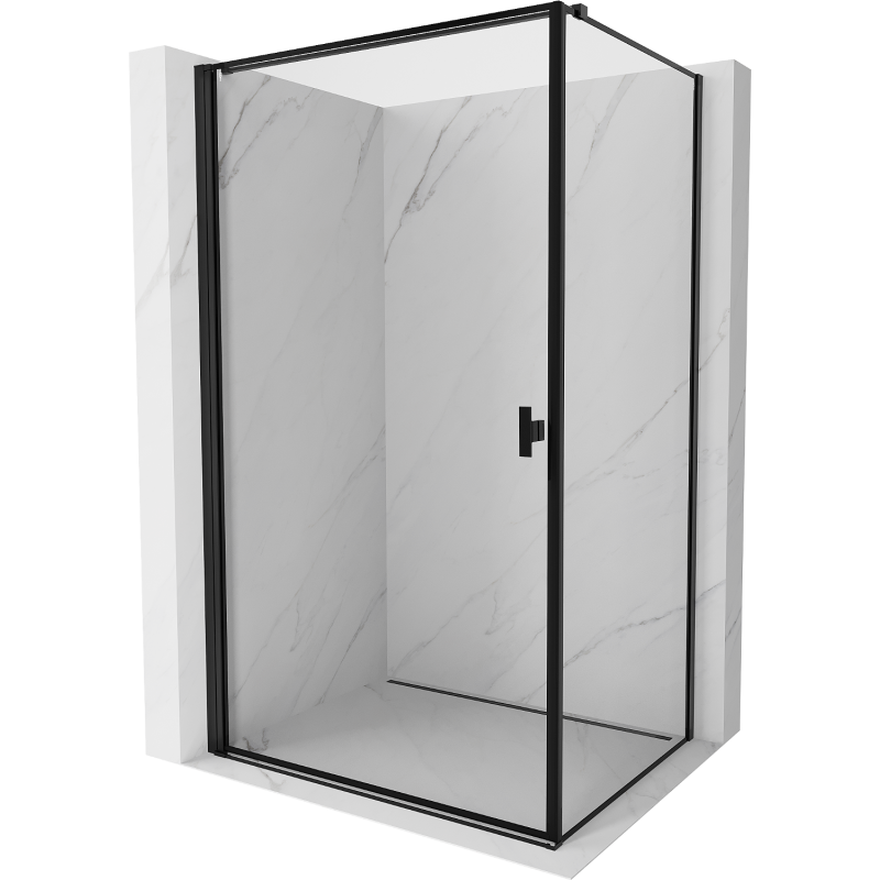 Mexen Mist-B cabine de douche pivotante gauche 90 x 80 cm, cadre noir, noir - 8A2T-090-080-70-70-L