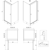 Mexen Mist-B Duschkabine schwenkbar links 100 x 85 cm, schwarzer Rahmen, schwarz - 8A2T-100-085-70-70-L