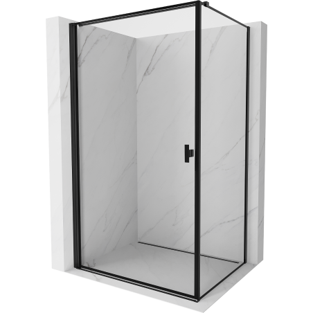 Mexen Mist-B Duschkabine schwenkbar links 100 x 85 cm, schwarzer Rahmen, schwarz - 8A2T-100-085-70-70-L