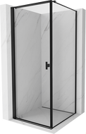 Mexen Mist-B Duschkabine, Schwingtür links 90 x 90 cm, schwarzer Rahmen, schwarz - 8A2T-090-090-70-70-L