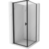 Mexen Mist-B Duschkabine, schwenkbar, links, 100 x 100 cm, schwarzer Rahmen, schwarz - 8A2T-100-100-70-70-L