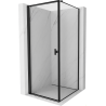 Mexen Mist-B left-hinged shower enclosure 100 x 100 cm, black frame, black - 8A2T-100-100-70-70-L