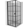 Mexen Mist-B douchecabine scharnierend links 70 x 70 cm, zwart raster, zwart - 8A2T-070-070-70-77-L