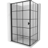 Mexen Mist-B paroi de douche pivotante gauche 90 x 75 cm, grille noire, noire - 8A2T-090-075-70-77-L