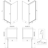 Mexen Mist-B Duschkabine schwenkbar links 100 x 85 cm, schwarzes Gitter, schwarz - 8A2T-100-085-70-77-L