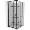 Mexen Mist-B Duschkabine links 90 x 90 cm, schwarzes Raster, schwarz - 8A2T-090-090-70-77-L