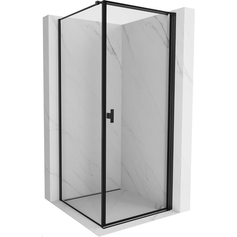 Mexen Mist-B Duschkabine schwenkbar rechts 70 x 70 cm, schwarzer Rahmen, schwarz - 8A2T-070-070-70-70-P