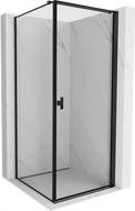 Mexen Mist-B Divisória de Duche de Abrir à Direita 70 x 70 cm, Moldura Preta, Preta - 8A2T-070-070-70-70-P