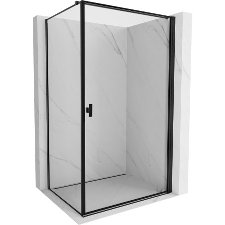 Mexen Mist-B Duschkabine, rechts öffnend, 80 x 90 cm, schwarzer Rahmen - 8A2T-080-090-70-70-P
