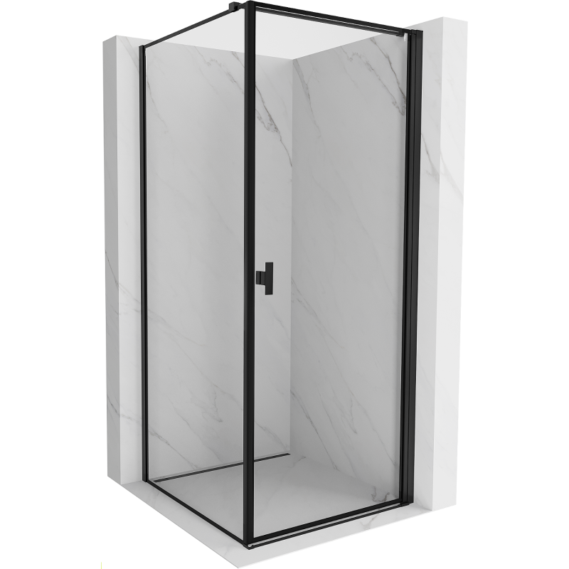 Mexen Mist-B kabina prysznicowa uchylna prawa 90 x 90 cm, czarna ramka, czarna - 8A2T-090-090-70-70-P