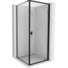Mexen Mist-B hinged shower cabin right 100 x 100 cm, black frame, black - 8A2T-100-100-70-70-P