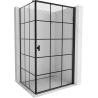 Mexen Mist-B cabine de douche pivotante à droite 80 x 85 cm, grille noire, noir - 8A2T-080-085-70-77-P