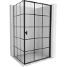 Mexen Mist-B Duschkabine rechts aufklappbar 90 x 85 cm, schwarzes Gitter, schwarz - 8A2T-090-085-70-77-P