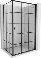 Mexen Mist-B Duschkabine, rechts öffnend 90 x 120 cm, schwarzes Gitter, schwarz - 8A2T-090-120-70-77-P