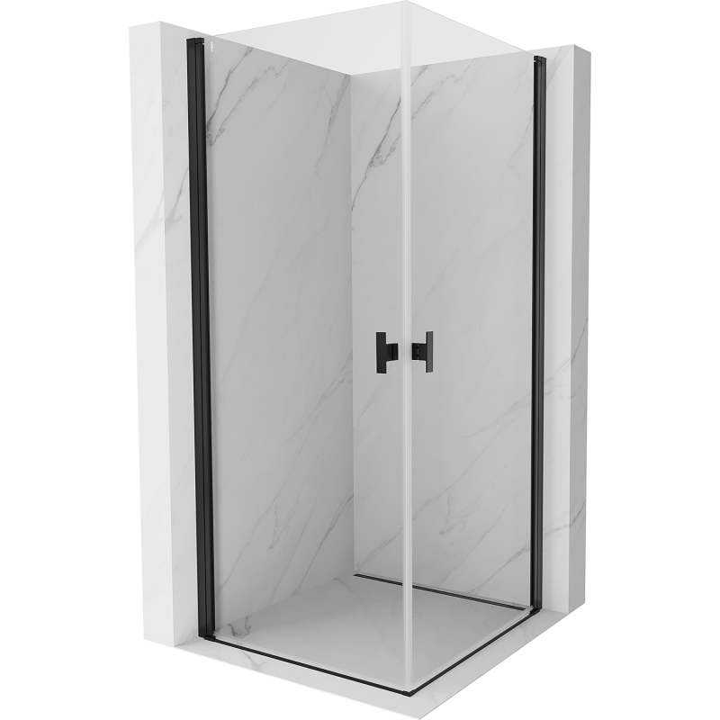 Mexen Mist-B Duo kabina prysznicowa uchylna 75 x 75 cm, transparent, czarna - 8A2-075-075-70-00