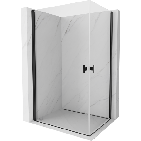 Mexen Mist-B Duo Duschkabine schwenkbar 85 x 75 cm, transparent, schwarz - 8A2-085-075-70-00