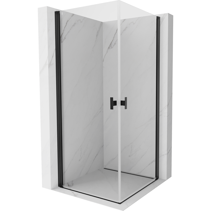 Mexen Mist-B Duo Duschkabine schwenkbar 80 x 80 cm, transparent, schwarz - 8A2-080-080-70-00