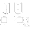 Mexen Mist-B Duo Duschkabine schwenkbar 80 x 80 cm, schwarzer Rahmen, schwarz - 8A2-080L-080P-70-70