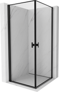 Mexen Mist-B Cabine de duche Duo com porta articulada 80 x 80 cm, estrutura preta, preto - 8A2-080L-080P-70-70